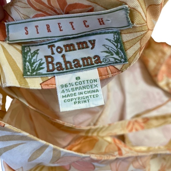 Tommy Bahama Cotton Sundress Women’s 8 Stretch Yellow Hawaiian Floral Print Warm - Picture 3 of 11